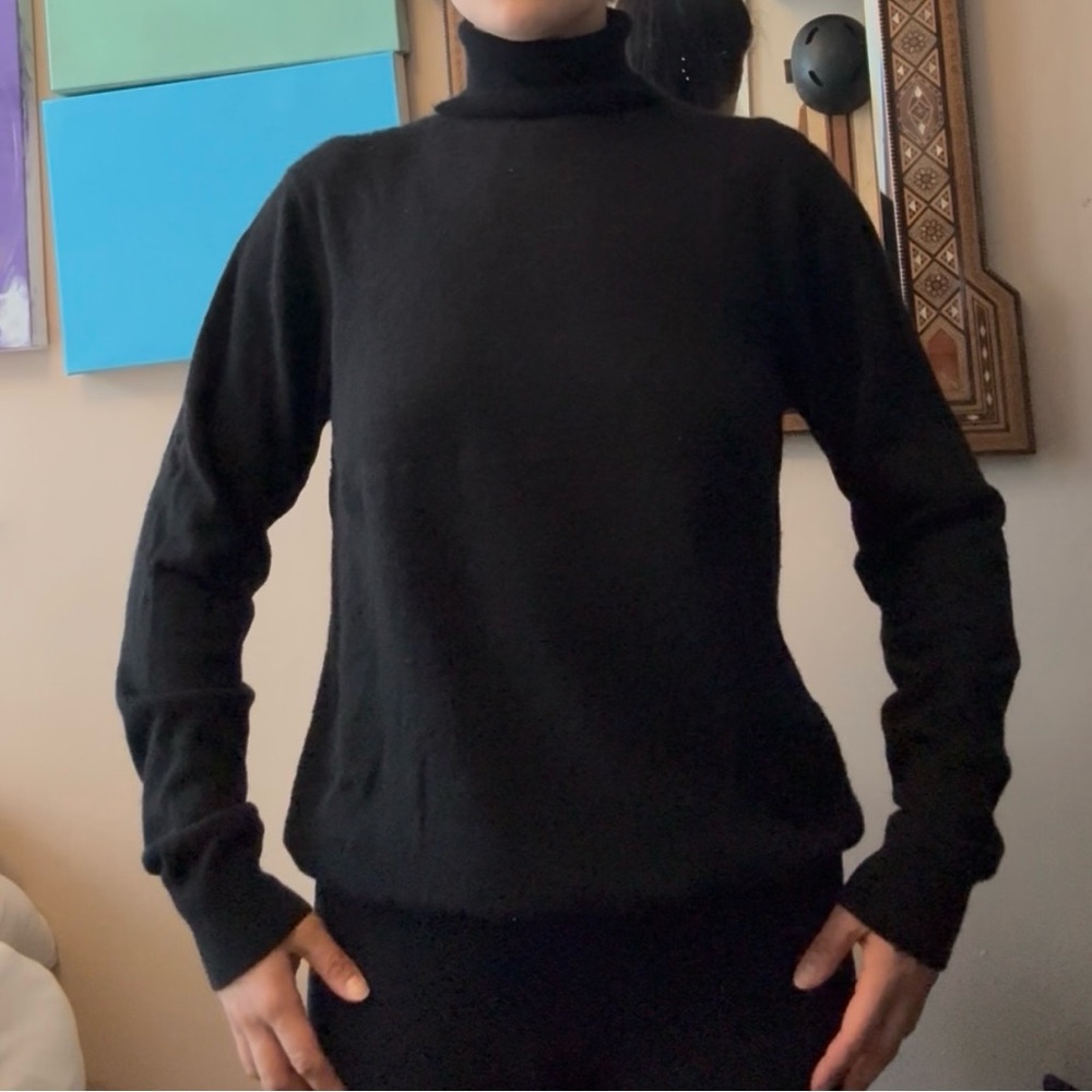 Uniqlo Black Cashmere Turtleneck Sweater